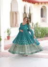 KA 1216 Silver Crunchy Sequins Embroidered Work Gown With Dupatta Suppliers In India
